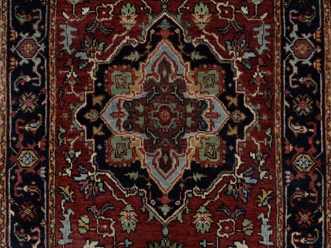 2'7" x 14'3" New Hand Knotted Red Wool Runner Oriental Rug - MOA10291495