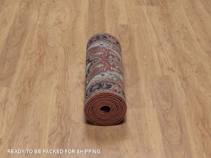 2'7" x 14'3" New Hand Knotted Red Wool Runner Oriental Rug - MOA10291495