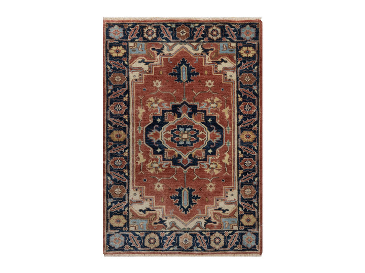 2'1" x 3'2" New Hand Knotted Red Wool Rectangle Oriental Rug - MOA10291496