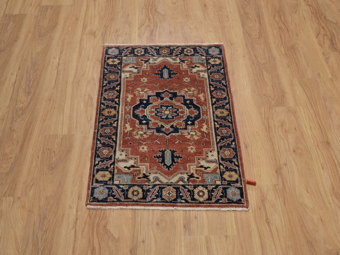 2'1" x 3'2" New Hand Knotted Red Wool Rectangle Oriental Rug - MOA10291496
