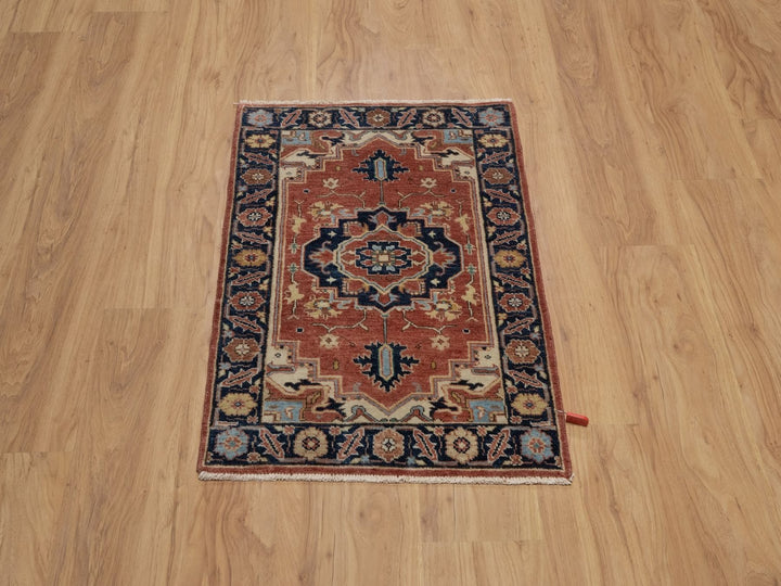 2'1" x 3'2" New Hand Knotted Red Wool Rectangle Oriental Rug - MOA10291496