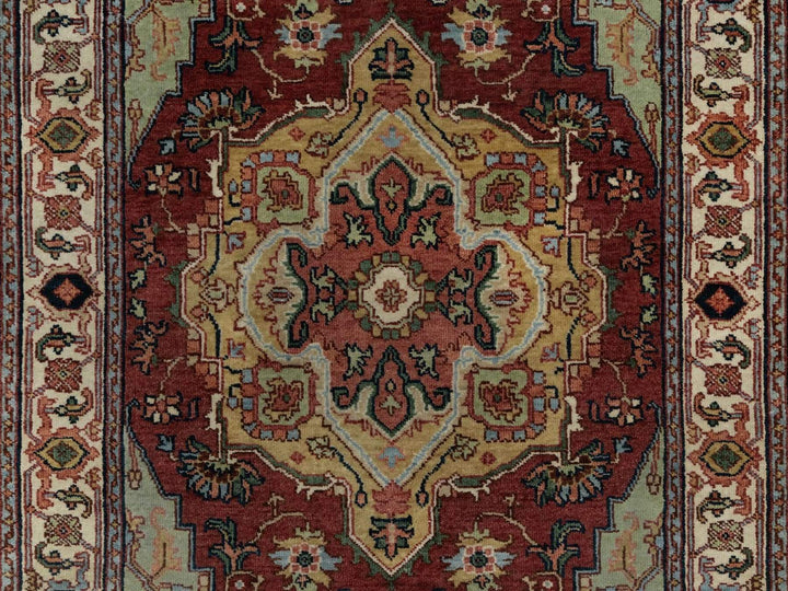 2'11" x 5'1" New Hand Knotted Red Wool Rectangle Oriental Rug - MOA10291498