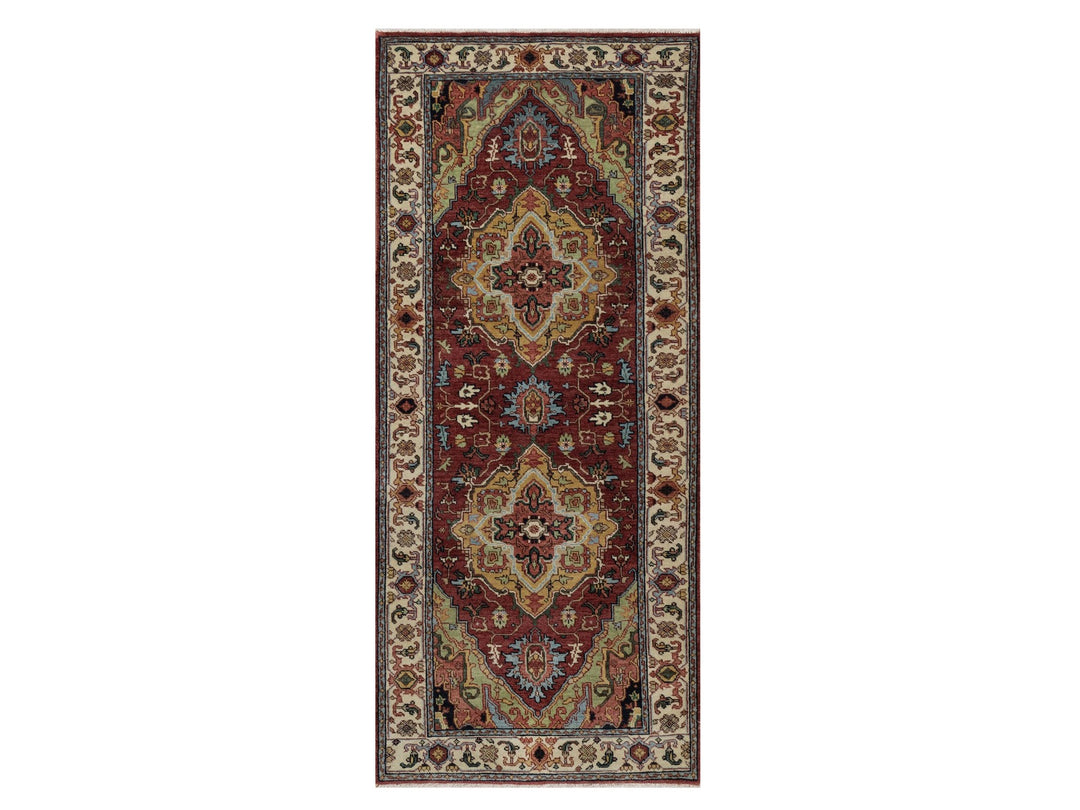 2'7" x 6'1" New Hand Knotted Red Wool Runner Oriental Rug - MOA10291499