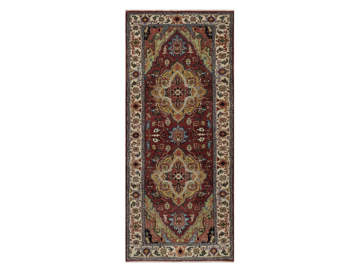 2'7" x 6'1" New Hand Knotted Red Wool Runner Oriental Rug - MOA10291499