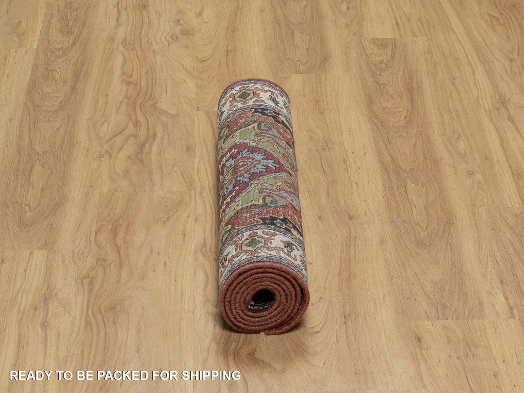2'7" x 6'1" New Hand Knotted Red Wool Runner Oriental Rug - MOA10291499