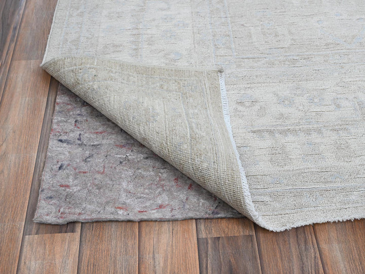 8'7" x 11'5" New Hand Knotted Grey Wool Rectangle Oriental Rug - MOA102914