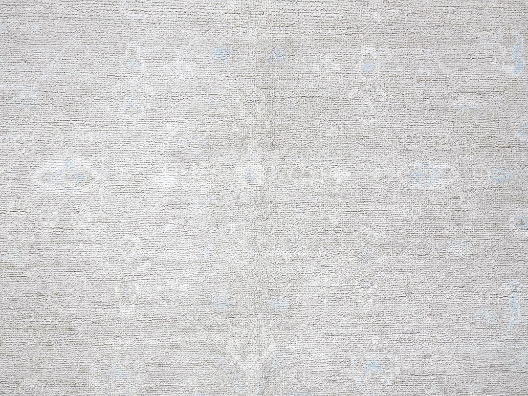 8'7" x 11'5" New Hand Knotted Grey Wool Rectangle Oriental Rug - MOA102914