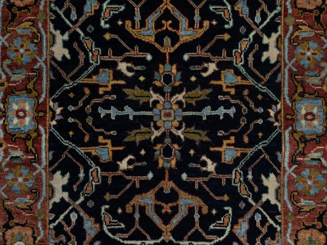2'7" x 8'1" New Hand Knotted Blue Wool Runner Oriental Rug - MOA10291501
