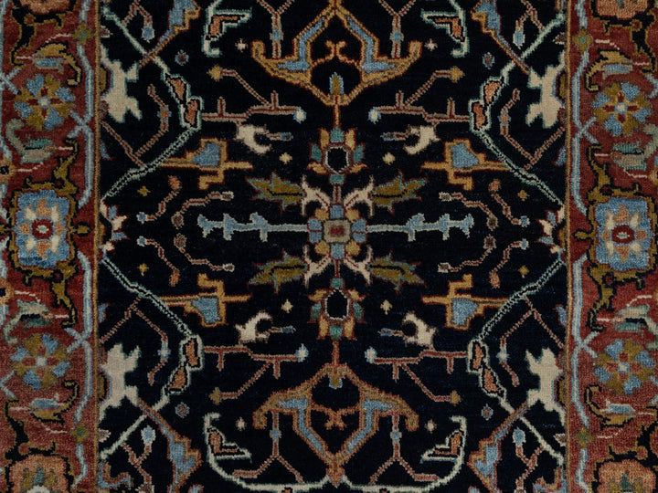 2'7" x 8'1" New Hand Knotted Blue Wool Runner Oriental Rug - MOA10291501