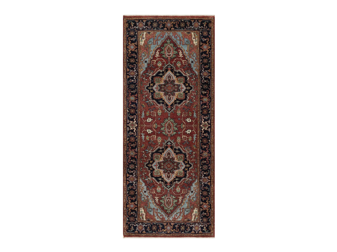 2'6" x 6'2" New Hand Knotted Red Wool Runner Oriental Rug - MOA10291502