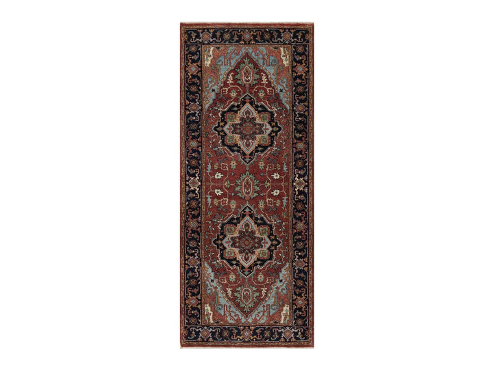 2'6" x 6'2" New Hand Knotted Red Wool Runner Oriental Rug - MOA10291502