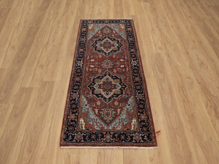 2'6" x 6'2" New Hand Knotted Red Wool Runner Oriental Rug - MOA10291502