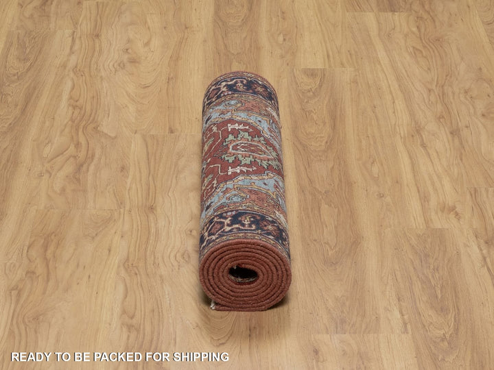 2'8" x 8'1" New Hand Knotted Red Wool Runner Oriental Rug - MOA10291504