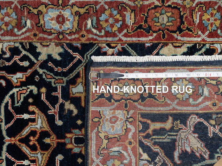 2'7" x 6'2" New Hand Knotted Blue Wool Runner Oriental Rug - MOA10291506
