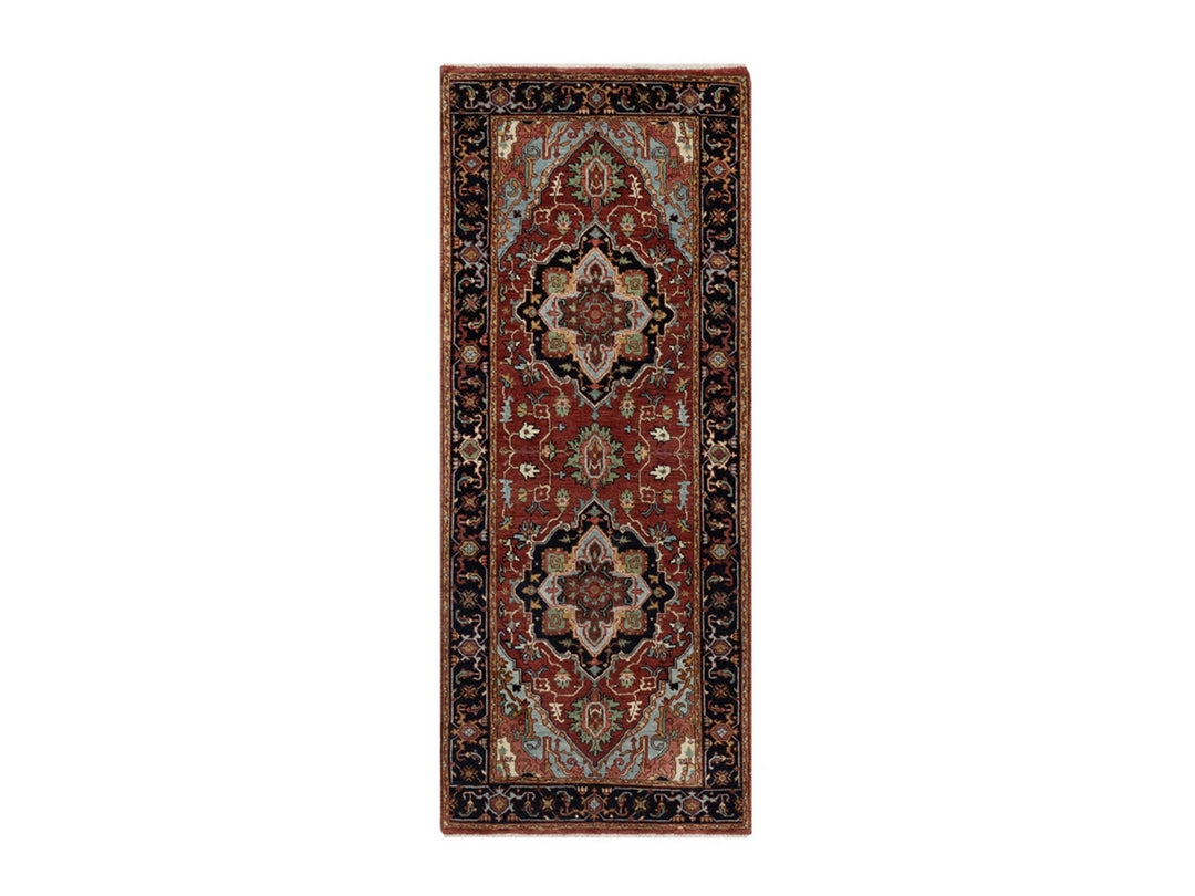 2'6" x 6'3" New Hand Knotted Red Wool Runner Oriental Rug - MOA10291507