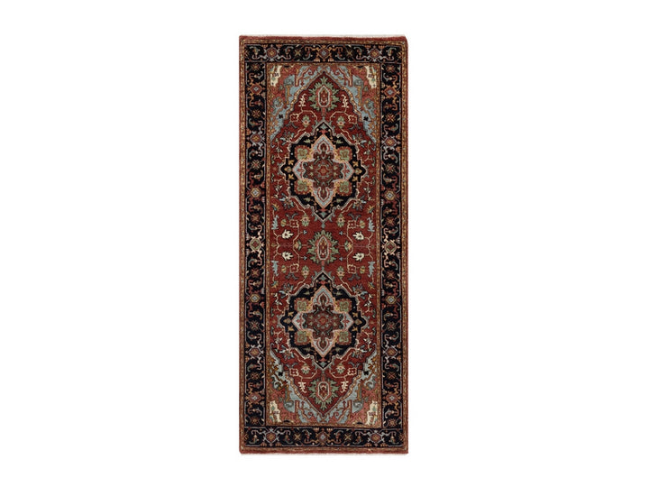 2'6" x 6'3" New Hand Knotted Red Wool Runner Oriental Rug - MOA10291507