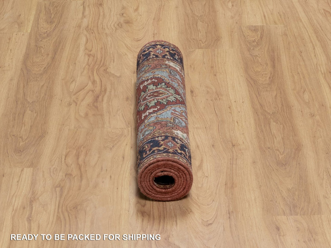2'6" x 6'3" New Hand Knotted Red Wool Runner Oriental Rug - MOA10291507