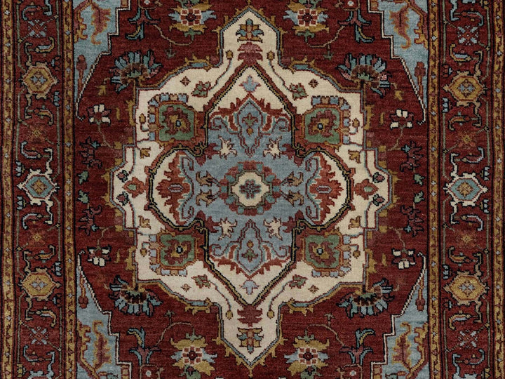 3'1" x 5'1" New Hand Knotted Red Wool Rectangle Oriental Rug - MOA10291508