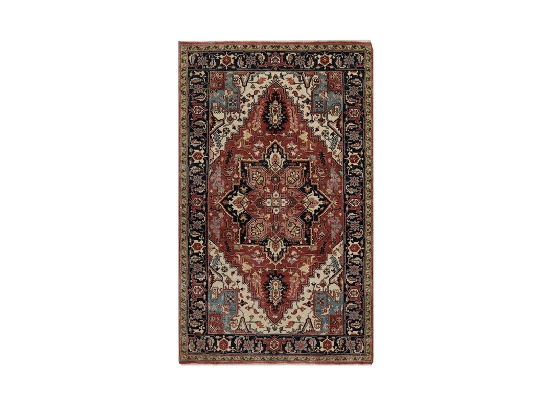 3'0" x 5'0" New Hand Knotted Red Wool Rectangle Oriental Rug - MOA10291509