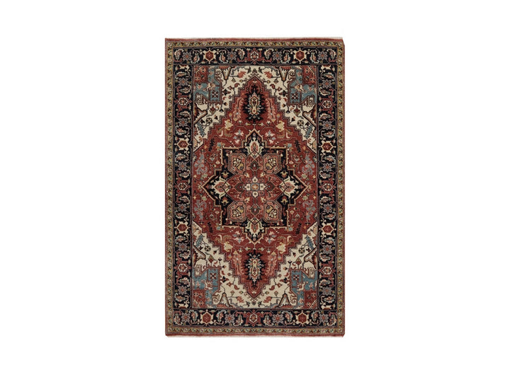 3'0" x 5'0" New Hand Knotted Red Wool Rectangle Oriental Rug - MOA10291509