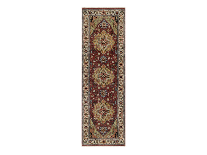 2'7" x 8'2" New Hand Knotted Red Wool Runner Oriental Rug - MOA10291510