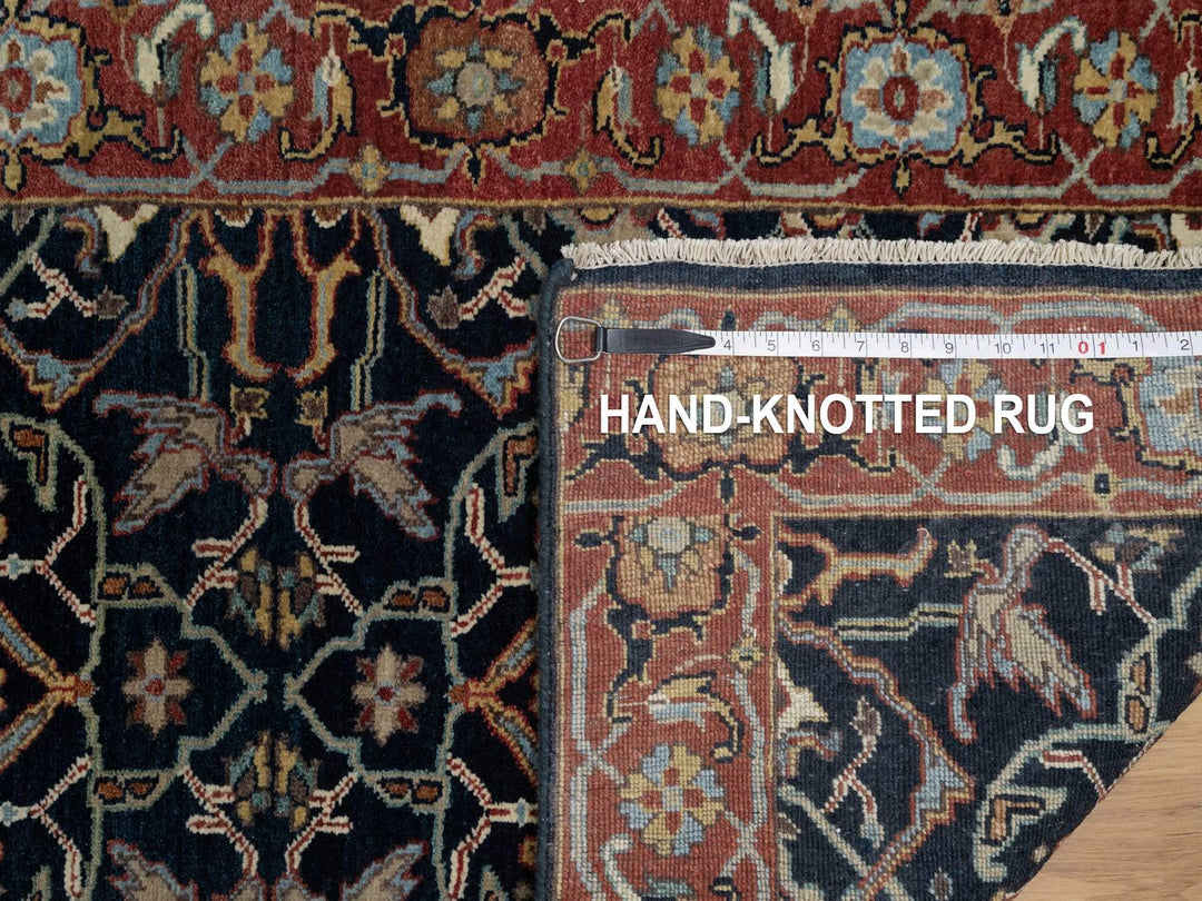 2'6" x 20'1" New Hand Knotted Blue Wool Runner Oriental Rug - MOA10291512