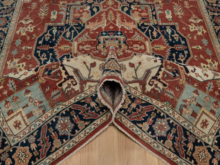 6'3" x 9'1" New Hand Knotted Red Wool Rectangle Oriental Rug - MOA10291514