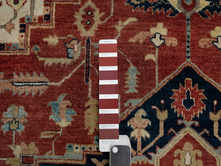 6'3" x 9'1" New Hand Knotted Red Wool Rectangle Oriental Rug - MOA10291514