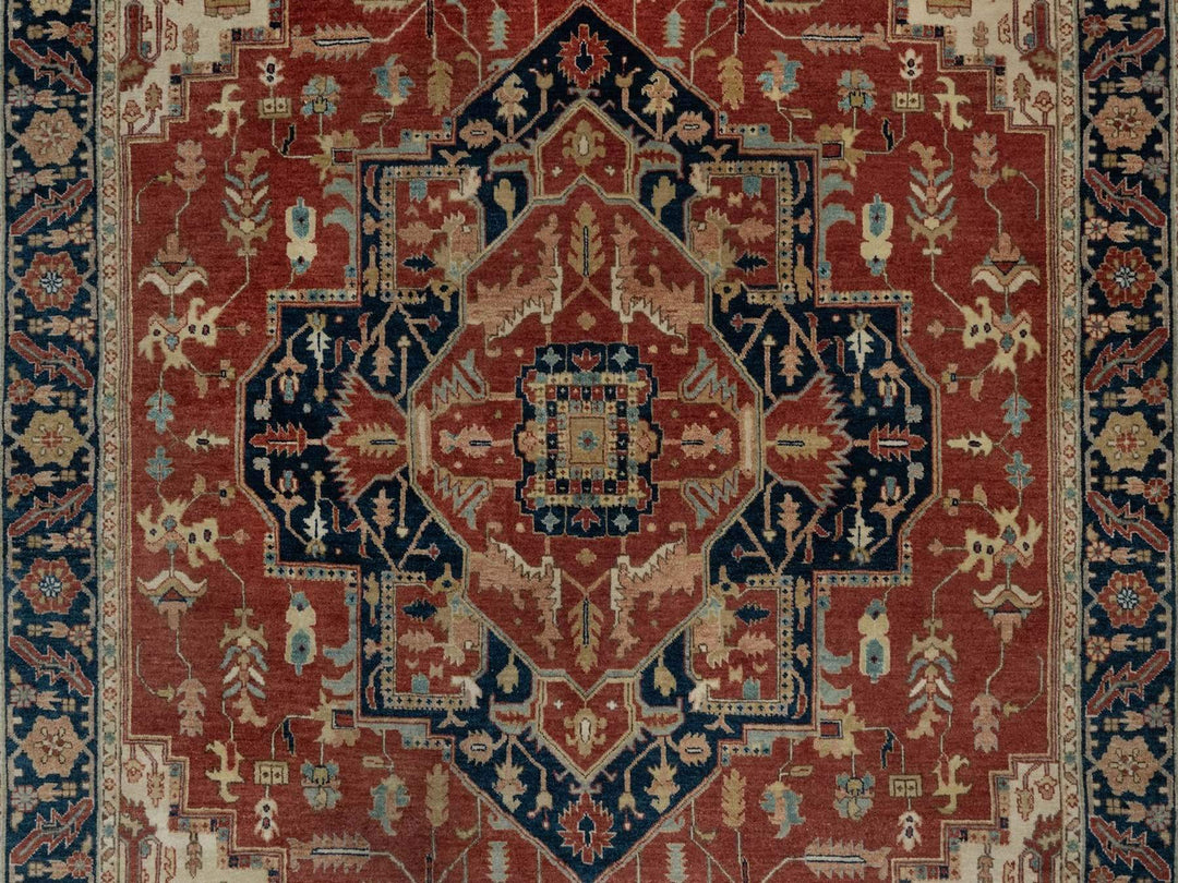 6'3" x 9'1" New Hand Knotted Red Wool Rectangle Oriental Rug - MOA10291514