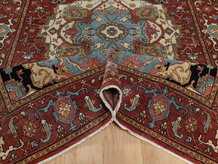6'0" x 9'2" New Hand Knotted Red Wool Rectangle Oriental Rug - MOA10291515