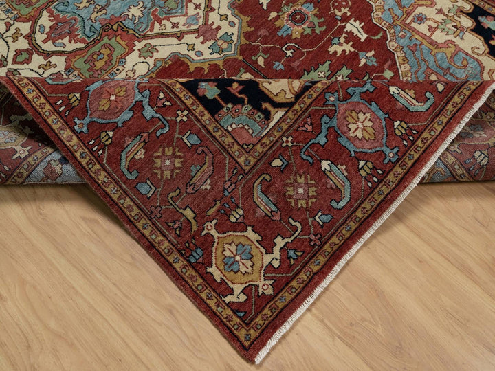 6'0" x 9'2" New Hand Knotted Red Wool Rectangle Oriental Rug - MOA10291515