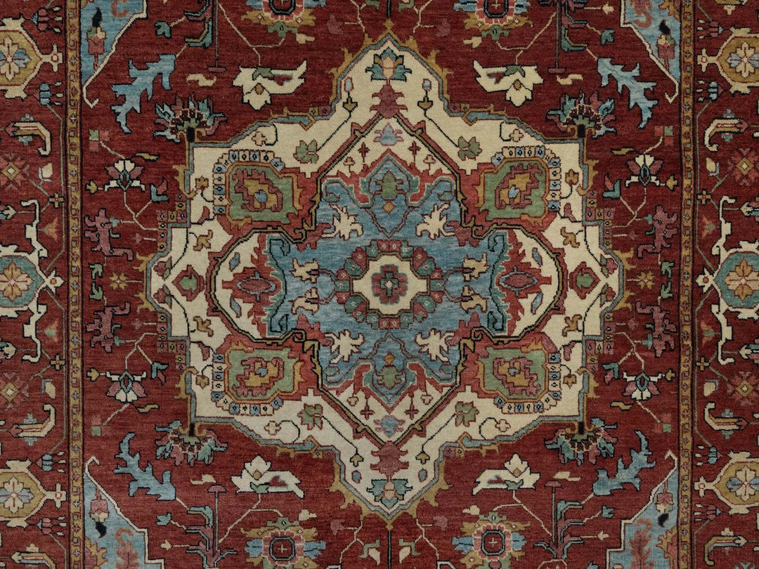 6'0" x 9'2" New Hand Knotted Red Wool Rectangle Oriental Rug - MOA10291515