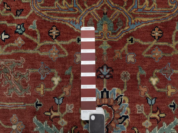 6'2" x 6'2" New Hand Knotted Red Wool Round Oriental Rug - MOA10291521