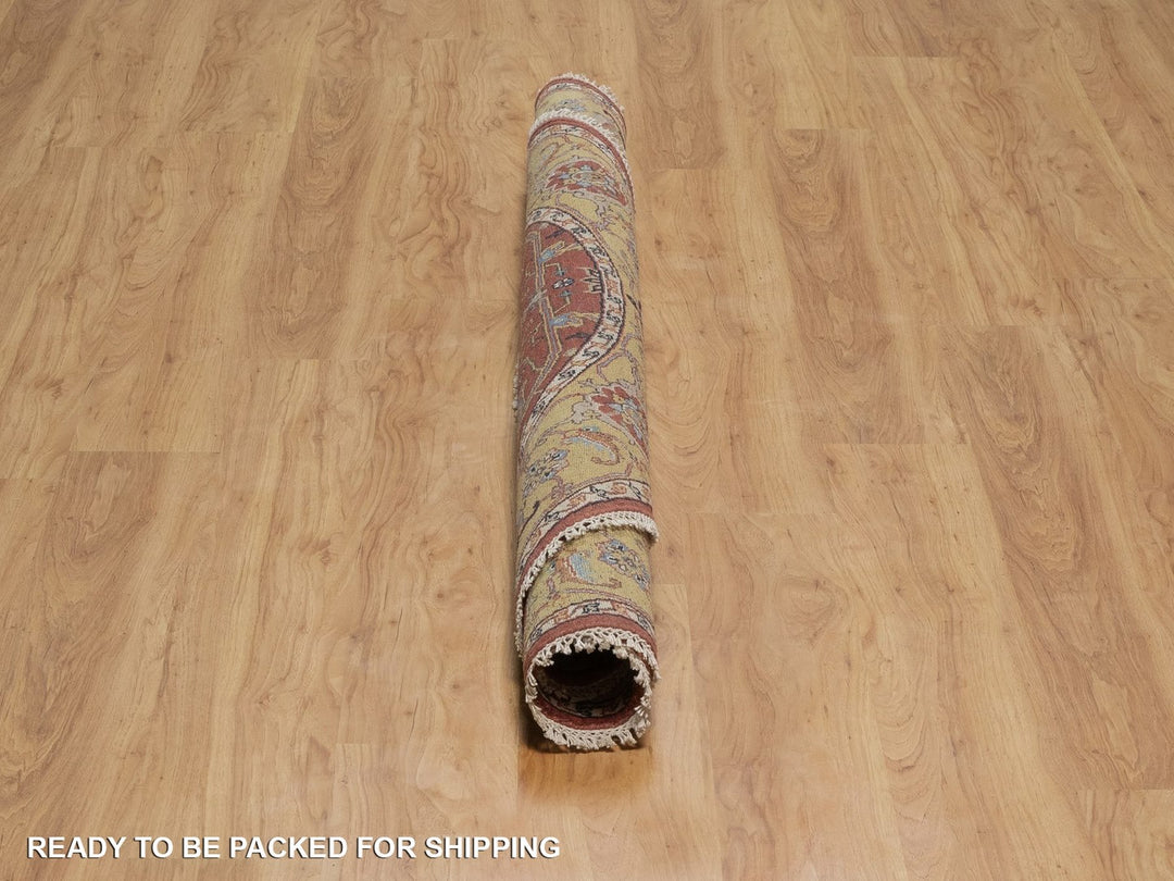 6'2" x 6'2" New Hand Knotted Red Wool Round Oriental Rug - MOA10291521