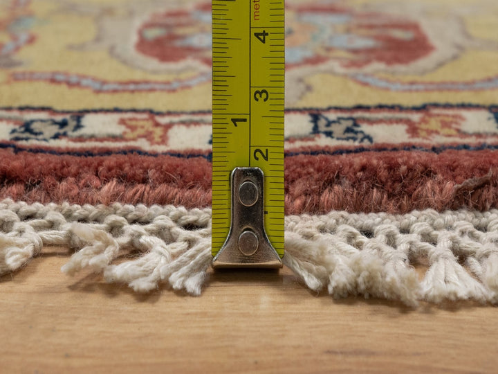 6'2" x 6'2" New Hand Knotted Red Wool Round Oriental Rug - MOA10291521