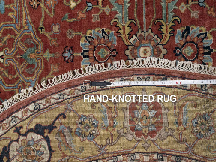 6'2" x 6'2" New Hand Knotted Red Wool Round Oriental Rug - MOA10291521