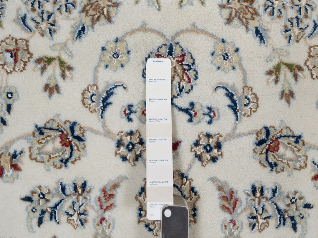 5'1" x 7'2" New Hand Knotted Ivory Wool & Silk Rectangle Oriental Rug - MOA10291527
