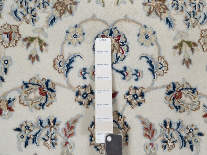 5'1" x 7'2" New Hand Knotted Ivory Wool & Silk Rectangle Oriental Rug - MOA10291527