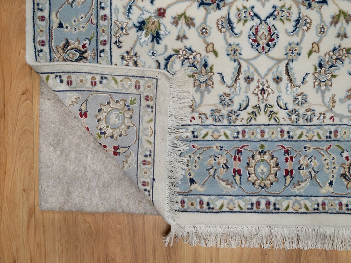 3'10" x 6'0" New Hand Knotted Ivory Wool & Silk Rectangle Oriental Rug - MOA10291528