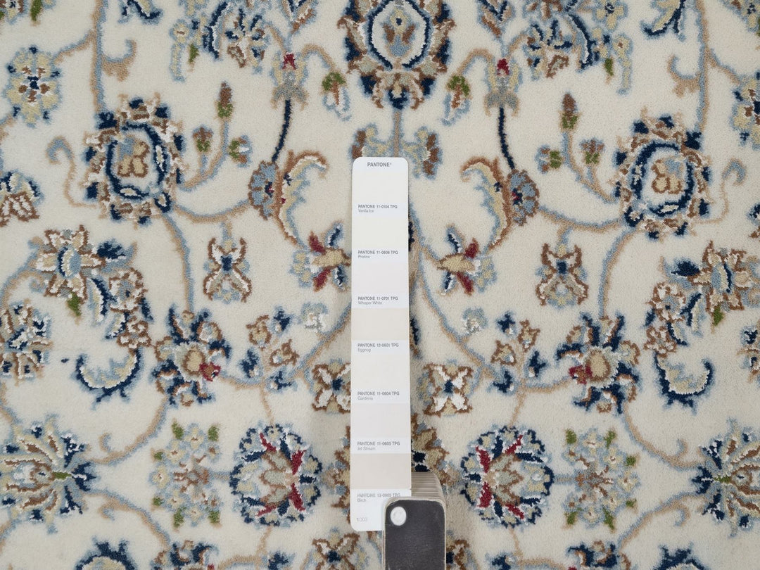 3'10" x 6'0" New Hand Knotted Ivory Wool & Silk Rectangle Oriental Rug - MOA10291528