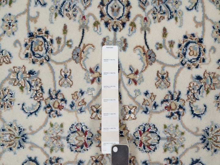3'10" x 6'0" New Hand Knotted Ivory Wool & Silk Rectangle Oriental Rug - MOA10291528