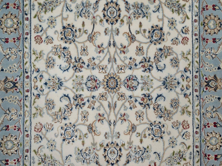3'10" x 6'0" New Hand Knotted Ivory Wool & Silk Rectangle Oriental Rug - MOA10291528
