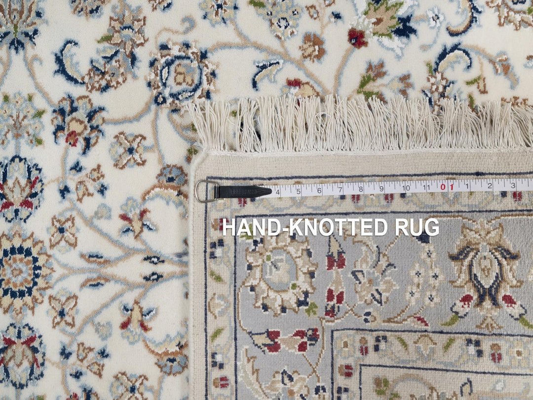 3'10" x 6'0" New Hand Knotted Ivory Wool & Silk Rectangle Oriental Rug - MOA10291528