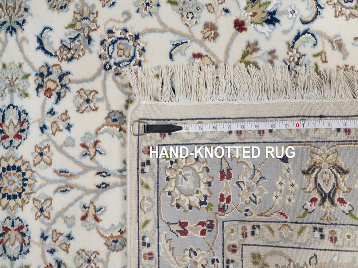 3'10" x 6'0" New Hand Knotted Ivory Wool & Silk Rectangle Oriental Rug - MOA10291528