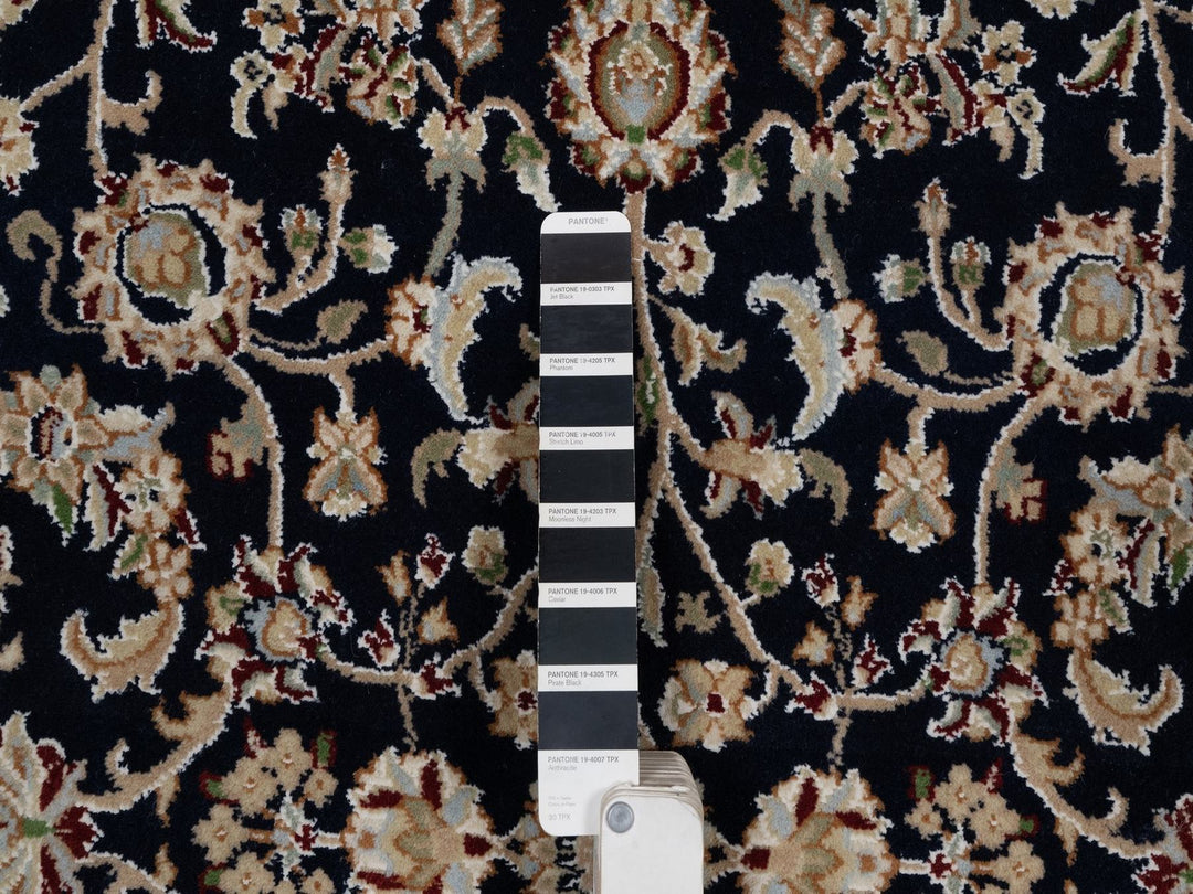 4'0" x 6'0" New Hand Knotted Blue Wool & Silk Rectangle Oriental Rug - MOA10291529