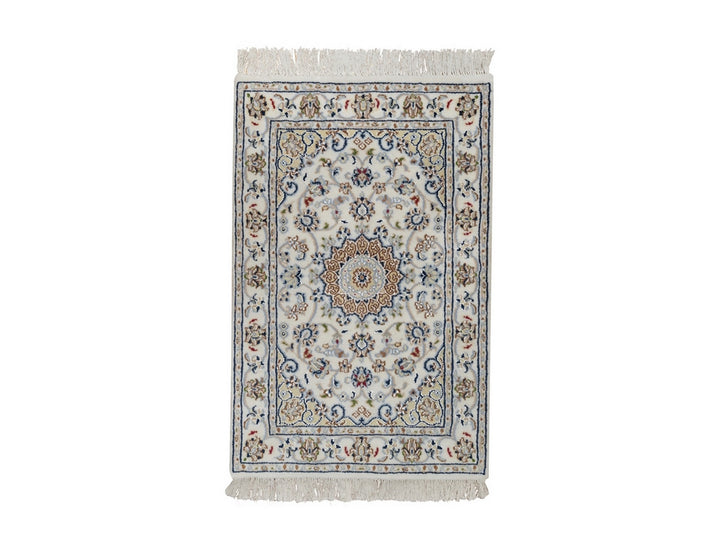 2'0" x 3'1" New Hand Knotted Ivory Wool & Silk Rectangle Oriental Rug - MOA10291539