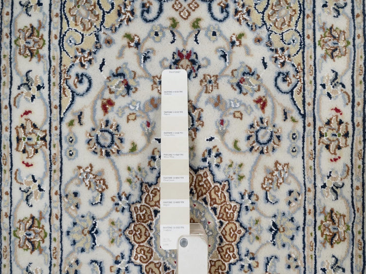 2'0" x 3'1" New Hand Knotted Ivory Wool & Silk Rectangle Oriental Rug - MOA10291539
