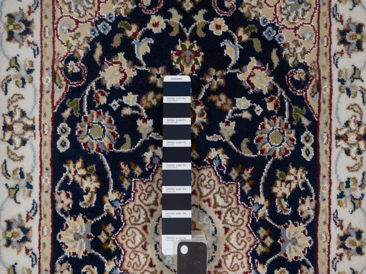 2'1" x 3'2" New Hand Knotted Blue Wool & Silk Rectangle Oriental Rug - MOA10291543