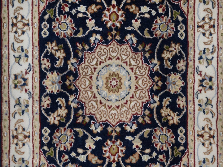 2'1" x 3'2" New Hand Knotted Blue Wool & Silk Rectangle Oriental Rug - MOA10291544