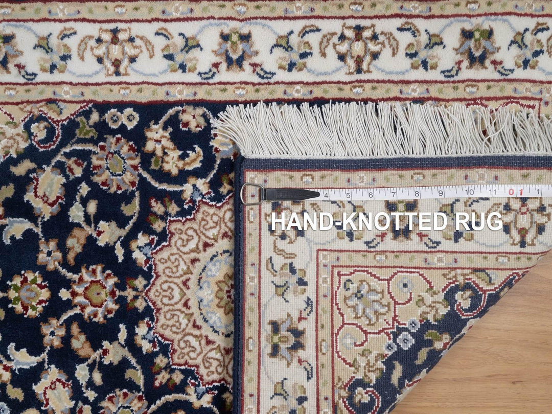 2'1" x 3'2" New Hand Knotted Blue Wool & Silk Rectangle Oriental Rug - MOA10291545